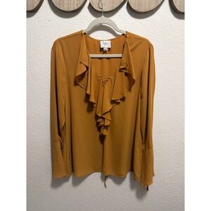 Eci New York Caramel Blouse Size L